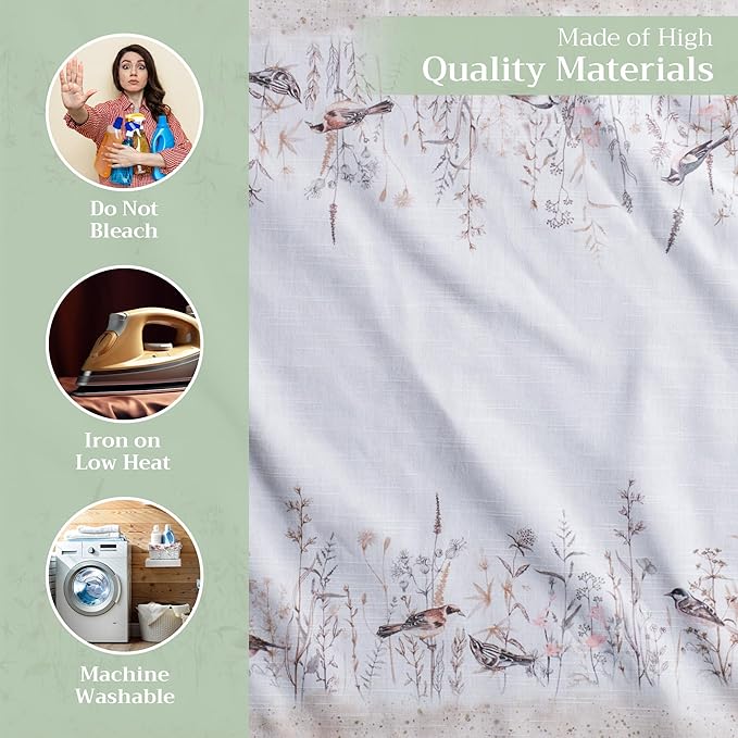 Maison d' Hermine Cloth Napkins Set of 4 100% Cotton Everyday Reusable Square Napkins Cloth Washable Dinner Wedding Valentines Day Decorations Spring/Summer (Meadow Florals - Brown, 20" x 20")