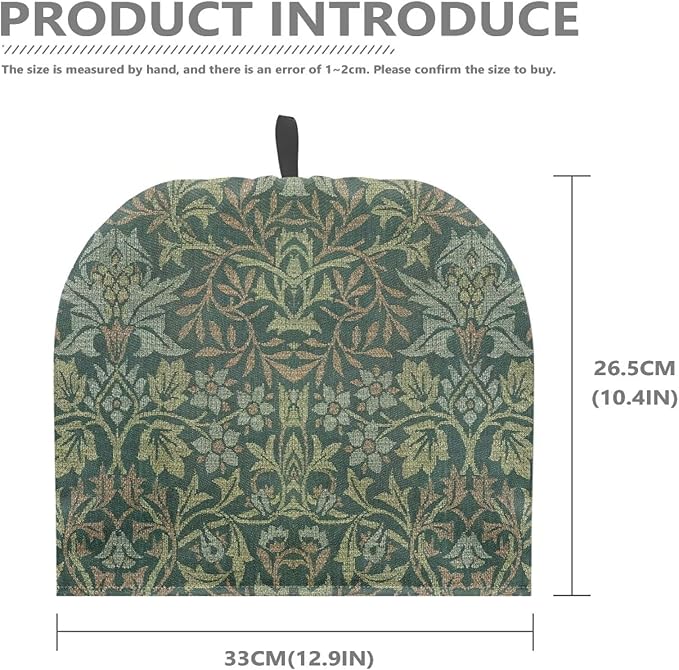 Tea Cozy for Teapots with Handle - William Morris Pattern Flower Garden Dust Insulated Cover, Hanging Fold-Up Design, Suitable for Kitchen and Living Room Table Decoration