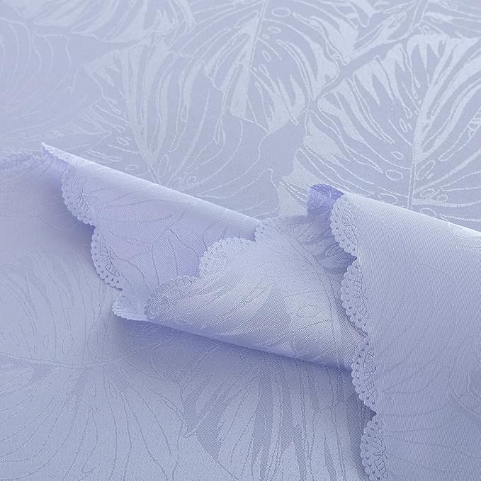 Jacquard Table Cloth for Rectangle Tables Purple Tablecloth Waterproof Washable Wrinkle Free Leaves Fabric Table Cover for Kitchen Dining Outdoor Birthday Party Banquet Decor (60X84 in)