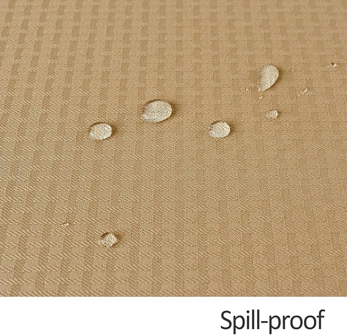 maxmill Weaved Texture Rectangle Tablecloth Water Resistant Wrinkle Free Spill-Proof, Soft Table Cloth for Dining Room Decoration, Banquet Parties Event Holiday Dinner, 60 x 84 Inch Beige