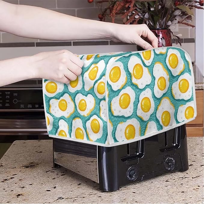 Doojoayie Fried Egg Toaster Cover Toaster Storage Bag Bread Maker Cover Stain Resistant for Kitchen 2 Slice Small Appliance Protector