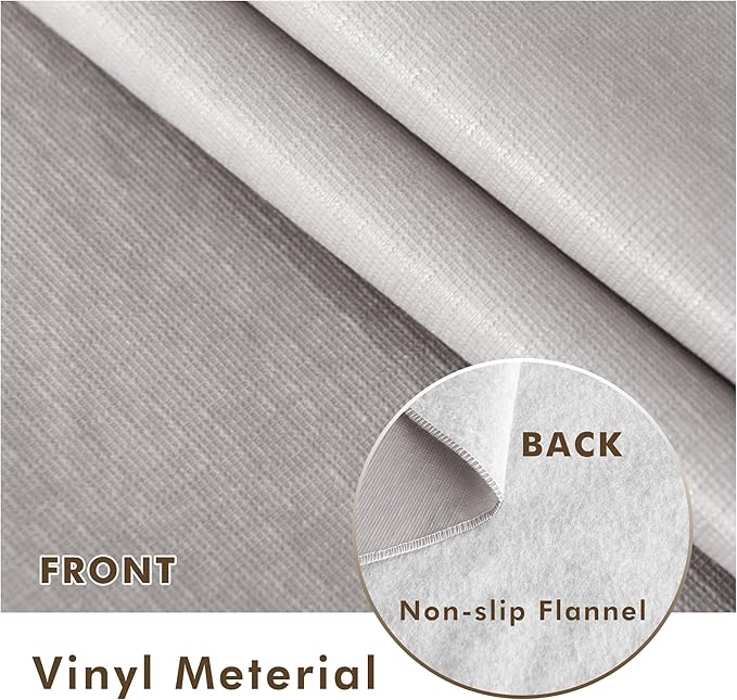 Nasitos 2 Pack Vinyl Silver Tablecloth Rectangle 60x102 Inch-Plastic Tablecloth for 6 Foot Rectangle Tables, Washable Spillproof Waterproof Tablecloth for Rustic Or Country Theme Weddings, Trade Shows