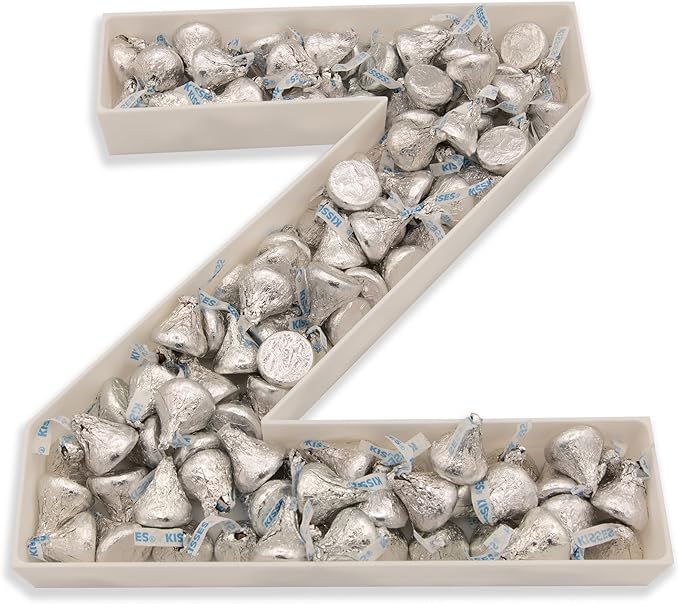 10" Reusable Plastic Box Form Tray Display for Treats, Charcuterie, Cake Pop, Candy, Charcuterie Box, Custom Charcuterie Letters Fillable - Reusable Letter Box - (White Plastic, Z)