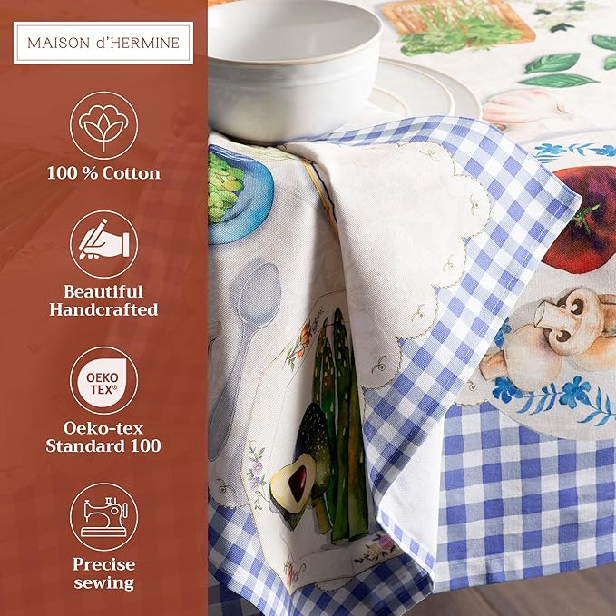 Maison d' Hermine Cloth Napkins Set of 4 100% Cotton Everyday Reusable Square Napkins Cloth Washable Dinner Party Wedding Restaurant Valentines Day Decorations Spring/Summer (Gourmand, 20" x 20")