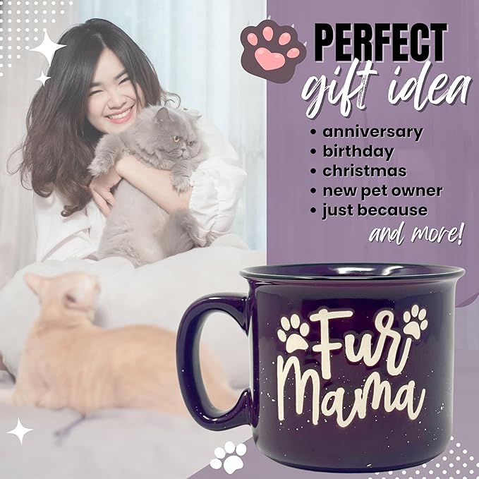 Cute Funny Coffee Mug for Dog Lovers - Dog Mom, Dog Dad, Fur Mama - Unique Fun Gifts for Her, Dad, Mom, Sister, Teacher, Coworkers - Coffee Cups & Mugs with Quotes
