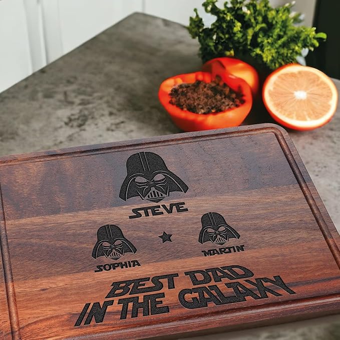 Personalized I am Their Father StarWar Dad Gift Cutting Board, Gifts for Christmas & Fathers Day, Funny Star War Gift, Darth Character Plaque, Custom Name Stars War Mens Gift from Daughter or Son