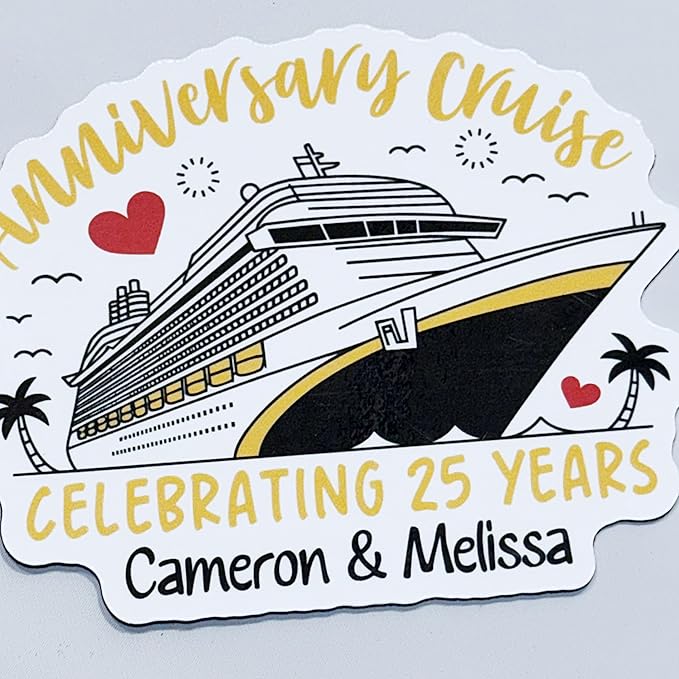 Anniversary Cruise Door Magnet Sign, Princess Personalized Cruising Custom Keepsake Refrigerator, Special Cruise Memories Cabin Stateroom