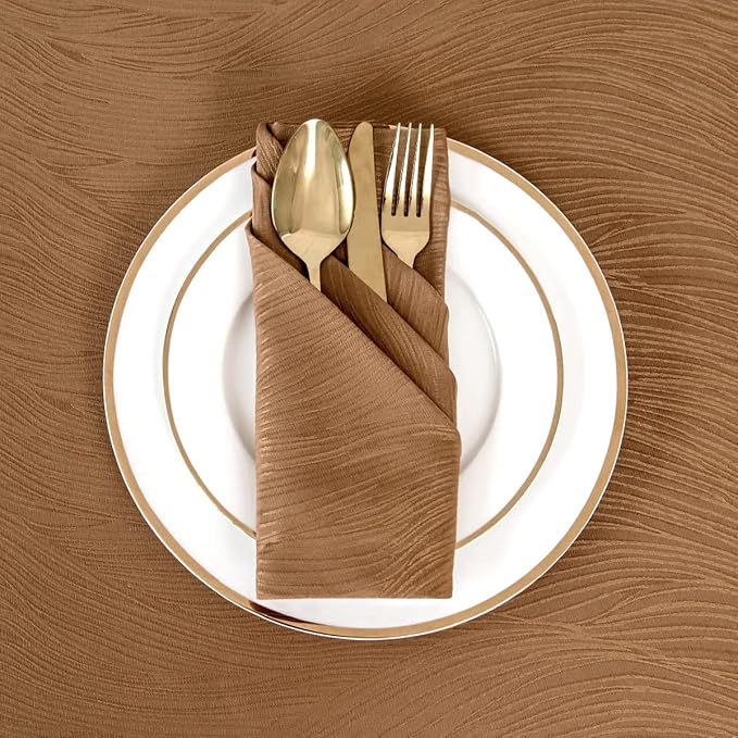 maxmill Fall Cloth Napkins 20 x 20 Inch Swirl Pattern Soft Comfortable and Luxury Serviette for Harvest Thanksgiving Family Dinners Weddings Parties and Banquets Set of 4 Pieces, Fall Leaf