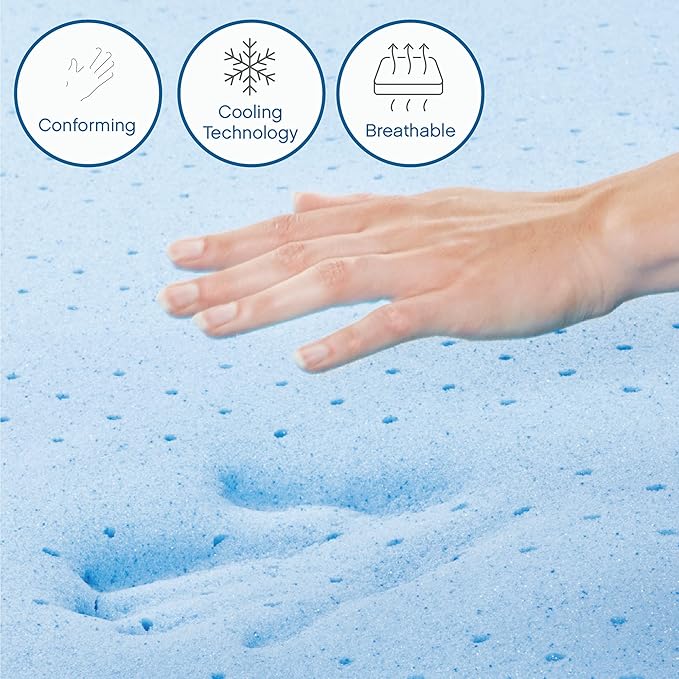 Classic Brands Cool Gel Ventilated Gel Memory Foam 10-Inch Mattress, Full, White