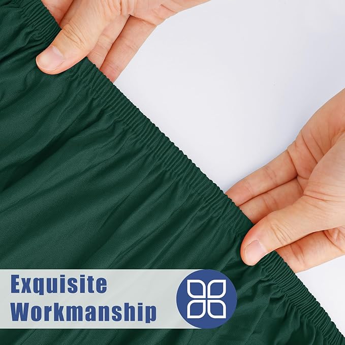 Round Spandex Tablecloth, Elastic Fitted Waterproof Tablecloths for 57"-68" Tables, Stretch Washable Picnic Table Cover for Camping, Dining, Indoor and Outdoor, Hunter Green