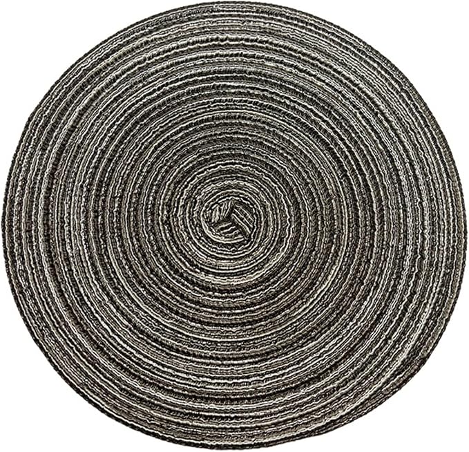 1pc Weave Non-Slip Placemat Cotton Dining Table Mat Coffee Pads Heat Placemat for Home Wedding Decor(E,38cm)