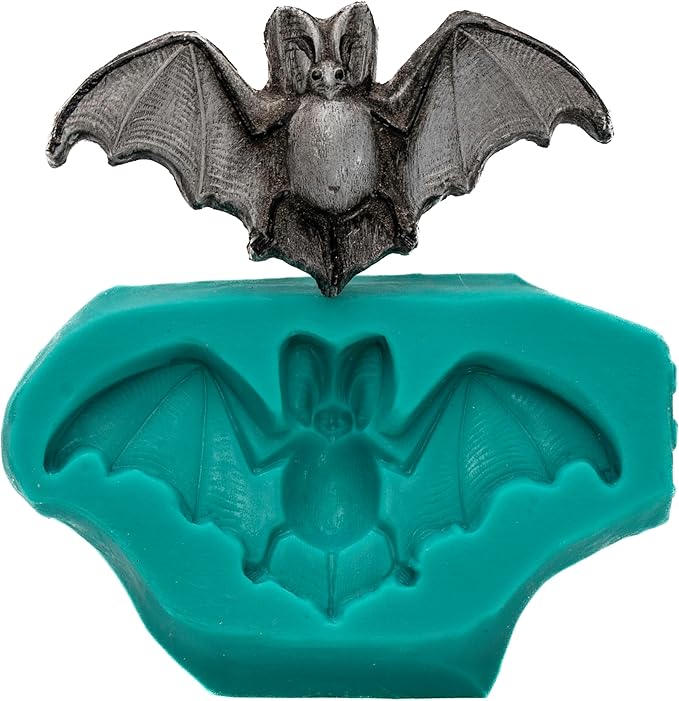 Bat Silicone Mold Fondant Candy Resin Clay Mould Creates a Small Flat Backed Bat Perfect Size for Candy Cupcake Toppers Jewelry