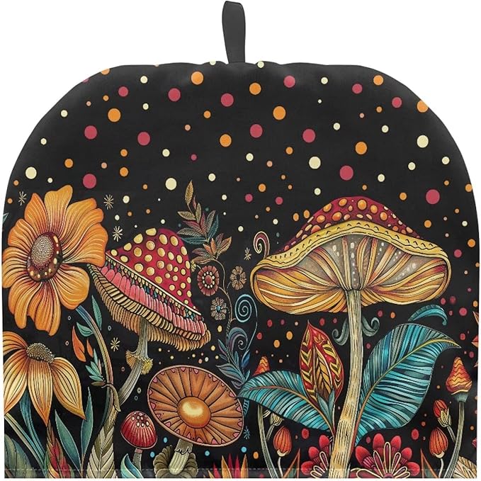 Mushroom Print Tea Cozy Cover Warmth Keep Tea Kettle Cover Teapot Cozy Tea Pot Cozies Heat Resistant Teapot Protector Home Kitchen Accessories Décor