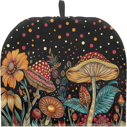 Mushroom Print Tea Cozy Cover Warmth Keep Tea Kettle Cover Teapot Cozy Tea Pot Cozies Heat Resistant Teapot Protector Home Kitchen Accessories Décor