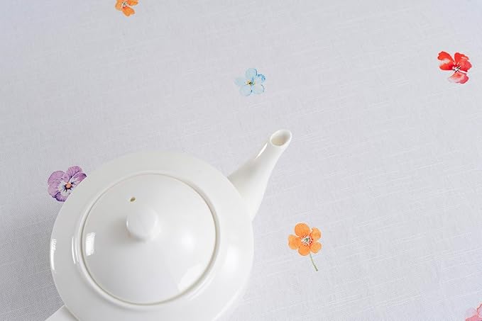 Maison d' Hermine Table Cloth Round Table 100% Cotton 69 Round Inches Tablecloth Reusable Decorative for Dining Room Farmhouse Home Valentines Day Decorations Spring Summer - Summer Whisper