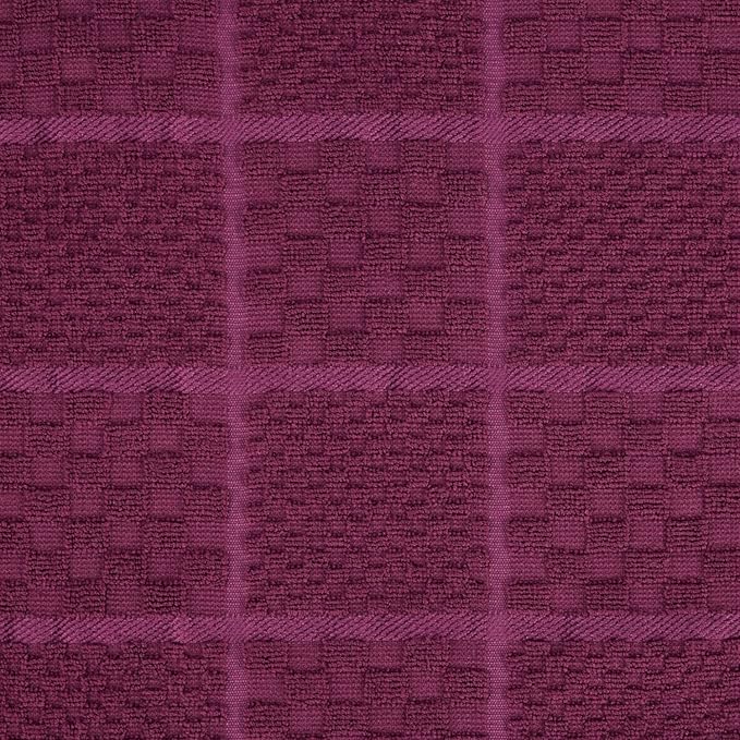 KitchenAid Quilted Cotton Terry Cloth Oven Mitt, Pot Holder, Kitchen Towel 4-Pack Set, Heat Resistant, Silicone Grip, Gift Set, Beet, 16"x26", 7"x13" & 7"x10"