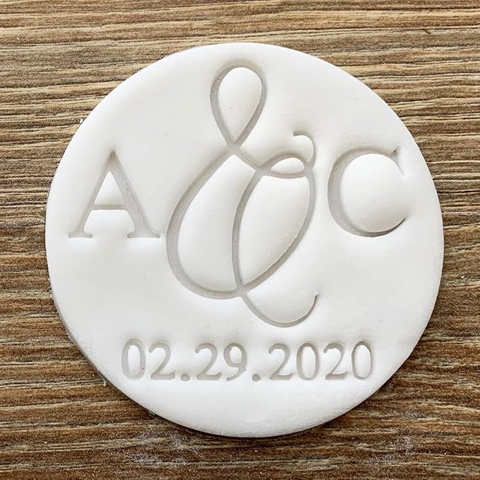 Custom Wedding Cookie Stamp or Fondant Embosser with Your Initials great for Wedding, Engagement or Anniversary cookies