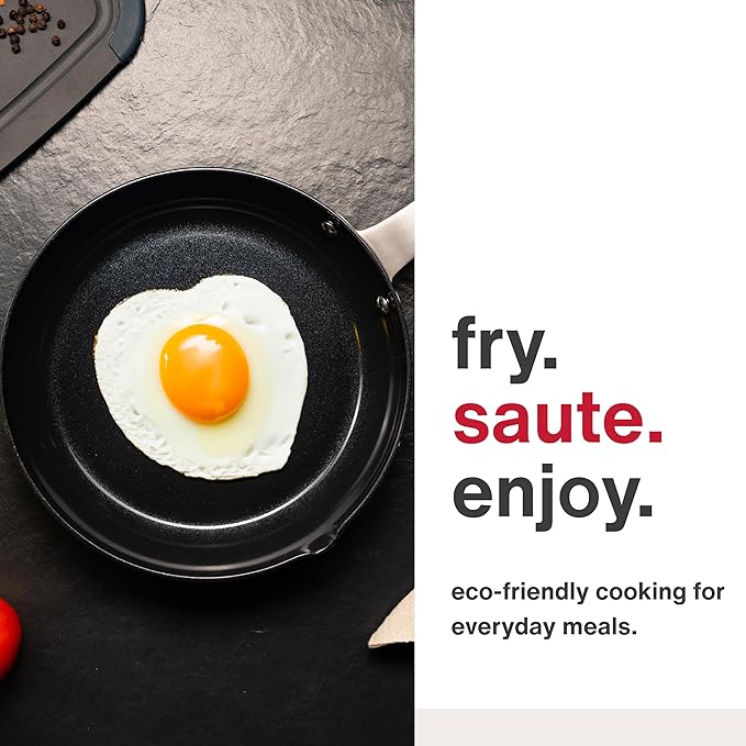 Zyliss Ultimate Pro Ceramic Fry Pan - Aluminium Fry Pan with a Stainless Steel Base & Ceramic Non-Stick Coating - Durable, Everyday-Use - Dishwasher-Safe Kitchen Essential - 8"