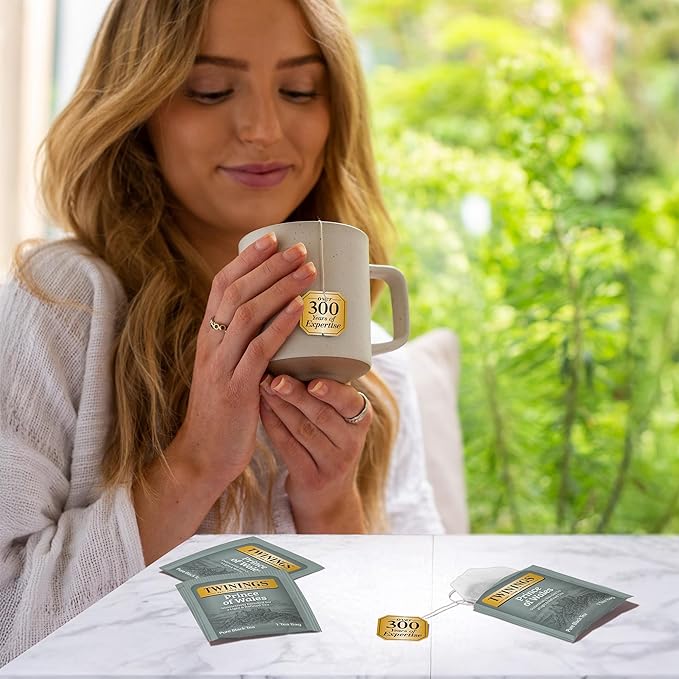 Twinings Prince of Wales Black Tea Individually Wrapped Bags, 20 Count (Pack of 1), Velvety Smooth & Mild, Caffeinated, Enjoy Hot or Iced, 20 Teabags