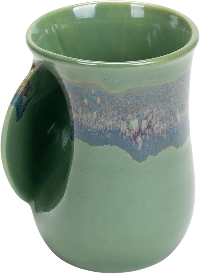 Clay in Motion Handwarmer Mug (Left Hand, Misty Green)