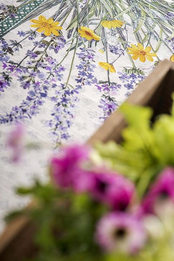 Maison d' Hermine Table Cloth Rectangle Table 100% Cotton 60 x 108 Inches Tablecloth Reusable Decorative for Dining Room Farmhouse Home Valentines Day Decorations Spring Summer - Fanny Lavender