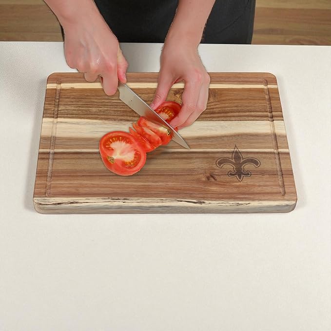 The Memory Company Officially Licensed NFL Acacia Cutting Board – 11.7" x 15.7" Durable Wood Chopping & Serving Board with Team Logo