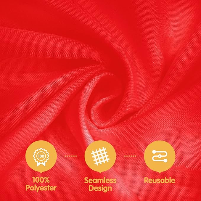 BRILLMAX 10 Pack Red Tablecloths 70 x 120 Inch for 6ft & 8ft Rectangle Tables - 150 GSM Polyester Fabric, Universal Fit, Water, Stain & Wrinkle Resistant Cloth Cover for Wedding Reception Banquet