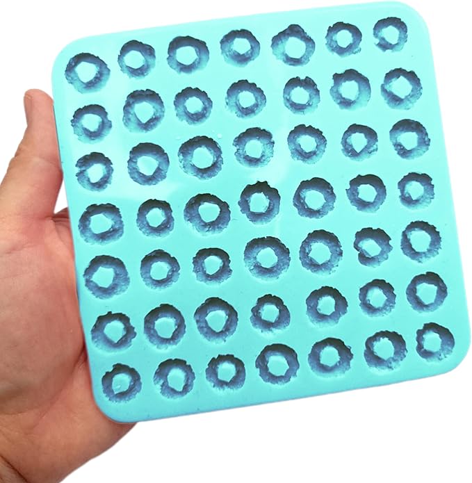 Fruit rings 49 Cavities Small donuts cereal Flexible Silicone mold Soap molds Resin molds Wax melts molds 061