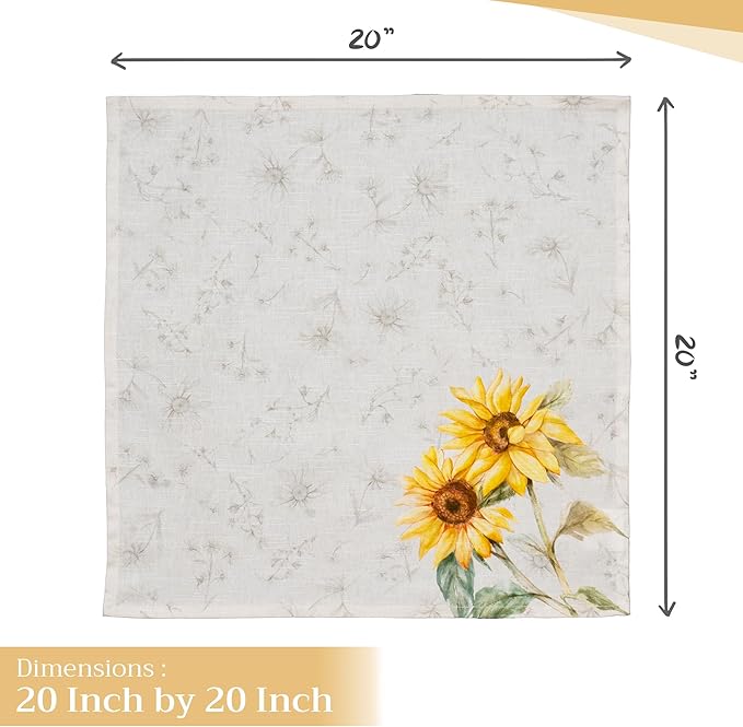 Maison d' Hermine Cloth Napkins Set of 4 100% Cotton Everyday Reusable Square Napkins Cloth Washable Dinner Party Wedding Restaurant Valentines Day Decorations Spring/Summer (Candice, 20" x 20")
