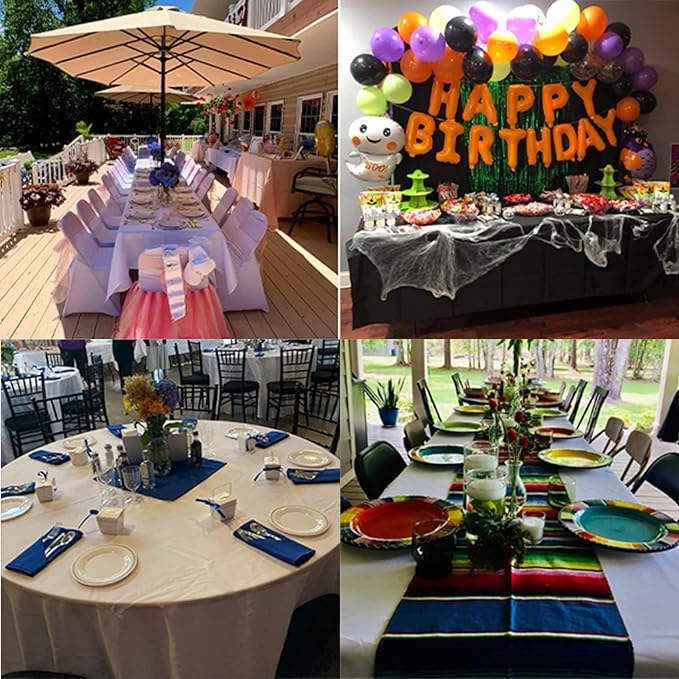 6 Pack Rectangle Tablecloth 90 x 132 Inches Navy Table Cloth Stain and Wrinkle Resistant Washable Polyester Fabric Table Cover for Party, Wedding and Banquet Decoration
