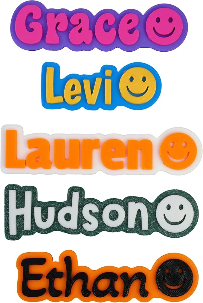 Custom Magnets for Fridge and Locker – 3D Printed Two-Color Name Design with Smiley Icon – Personalized Magnets with Strong Grip & Made of Durable PLA