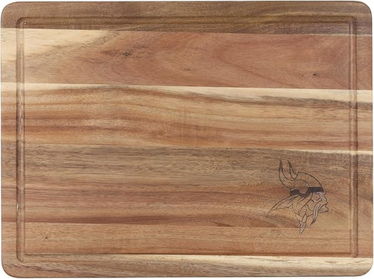 The Memory Company Officially Licensed NFL Acacia Cutting Board – 11.7" x 15.7" Durable Wood Chopping & Serving Board with Team Logo
