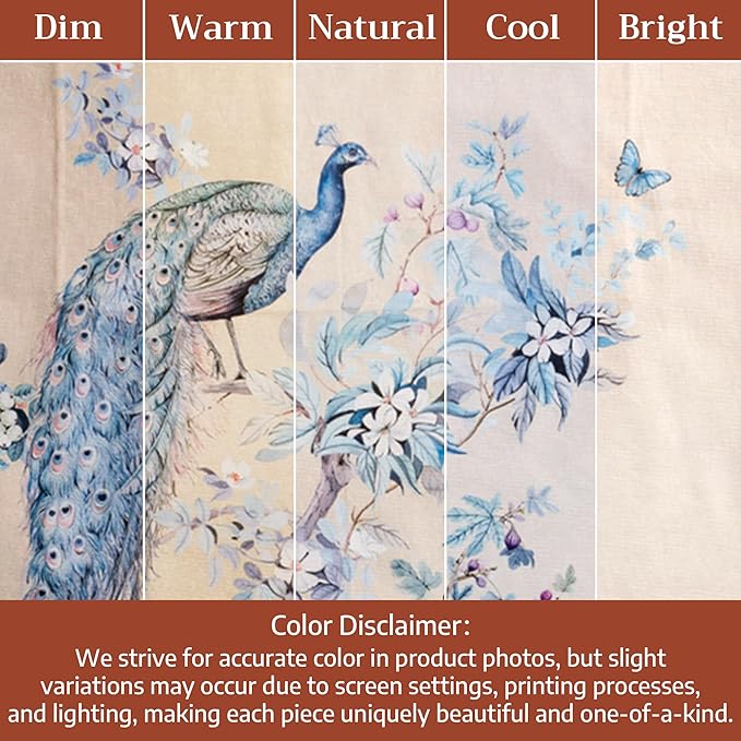 Maison d' Hermine Premium Table Cloth Rectangle Table 100% Combed Cotton 108 x 70 Inches Tablecloth Reusable Decorative for Dining Room, Home, Party, Festive & Wedding - Peacock Utopia - Sandy Beach