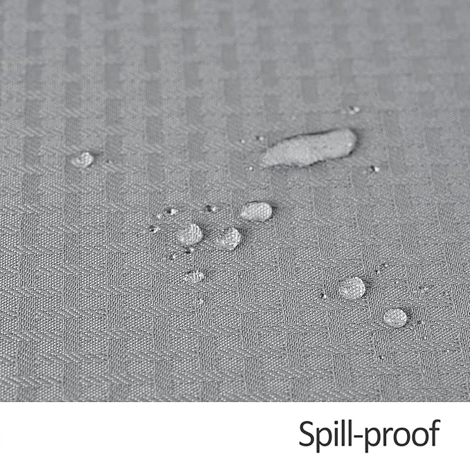 maxmill Rectangle Tablecloth Weaved Texture Design Water Resistant Wrinkle Free Spill-Proof, Soft Table Cloth for Dining Room Decoration, Banquet Parties Holiday Dinner, 52 x 84 Inch Light Grey