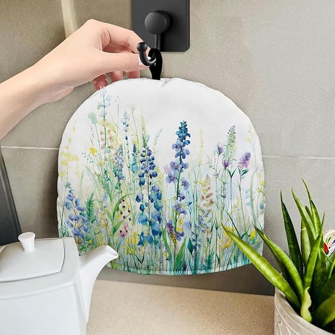 White Wildflowers Tea Cozy for Teapot Tea Insulated Cosy for Kitchen Accessory Keeping Warm Teapot Dust Protector Home Kitchen Decorative