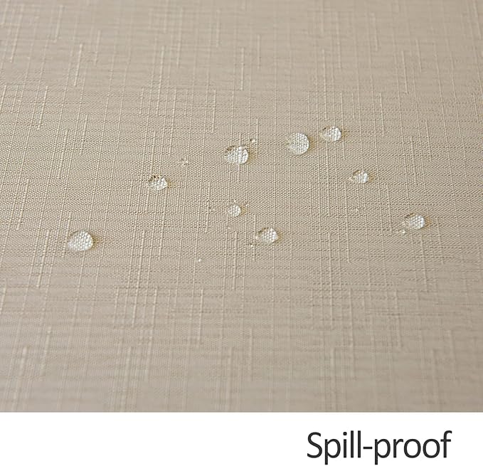 maxmill Square Tablecloth Slubby Texture Stain Resistant Waterproof Wrinkle Resistant Washable Soft Table Cloth, Decorative Fabric Table Cover for Dining Room Dinner Party, 52 x 52 Inch, Natural