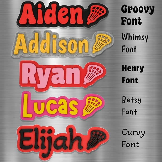 Custom Magnets for Fridge and Locker – 3D Printed Two-Color Name Design with Lacrosse Icon – Personalized Magnets with Strong Grip & Made of Durable PLA