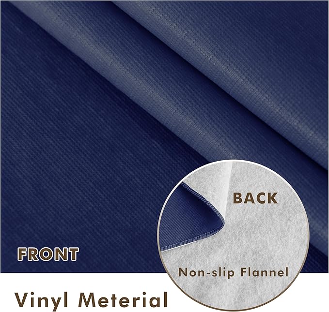 Nasitos 2 Pack Vinyl Tablecloth Rectangle 60x120 Inch-100% Waterproof Spillproof Plastic Navy Table Cloth, Wipeable Plastic Table Cover for Dining Table, Buffet Parties, Special Events and Camping