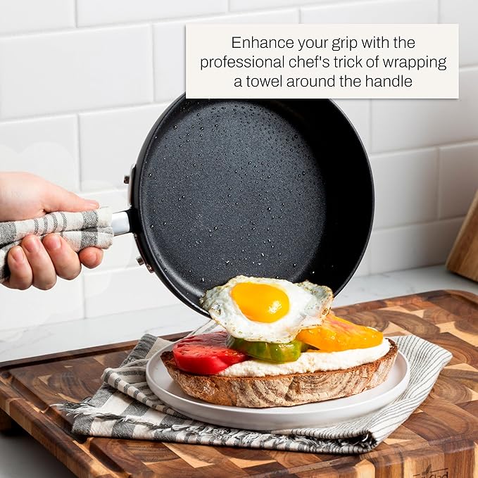All-Clad HA1 Hard Anodized Nonstick Fry Pan Set – 3-Piece Cookware, 8", 10", 12" Skillets with Lid, Induction Compatible, Oven Safe to 500°F, Lid Safe to 350°F, Black