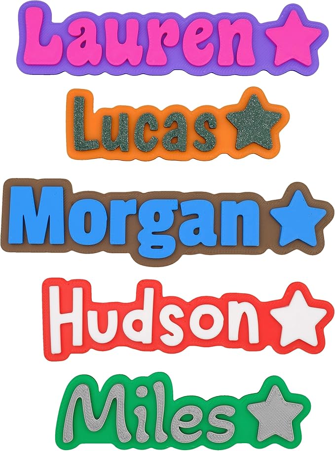 Custom Magnets for Fridge and Locker – 3D Printed Two-Color Name Design with Star Icon – Personalized Magnets with Strong Grip & Made of Durable PLA