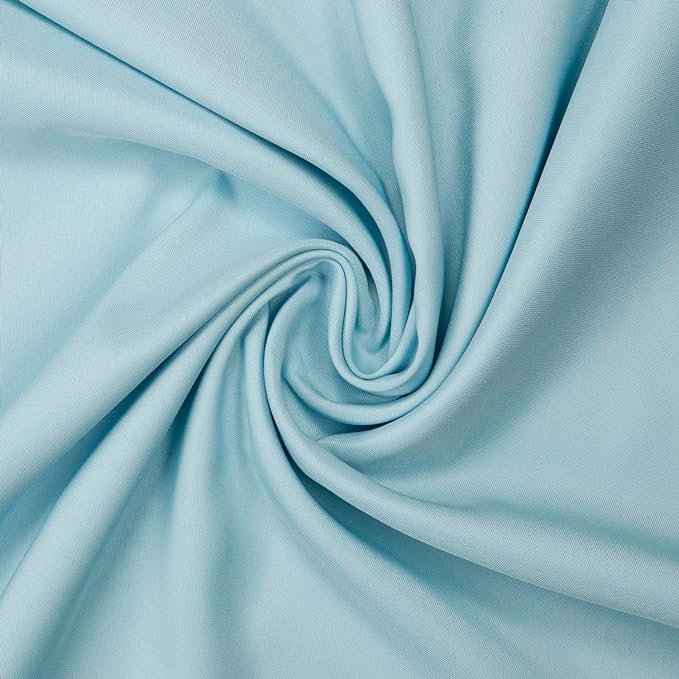Gee Di Moda Fitted Tablecloth - 48 x 30 Inch Baby Blue Floor-Length Fitted Table Cloth for 4 Foot Rectangle Table, Heavy Duty Washable Fabric for Parties, Dinner, Weddings, Baby Shower & Trade Show
