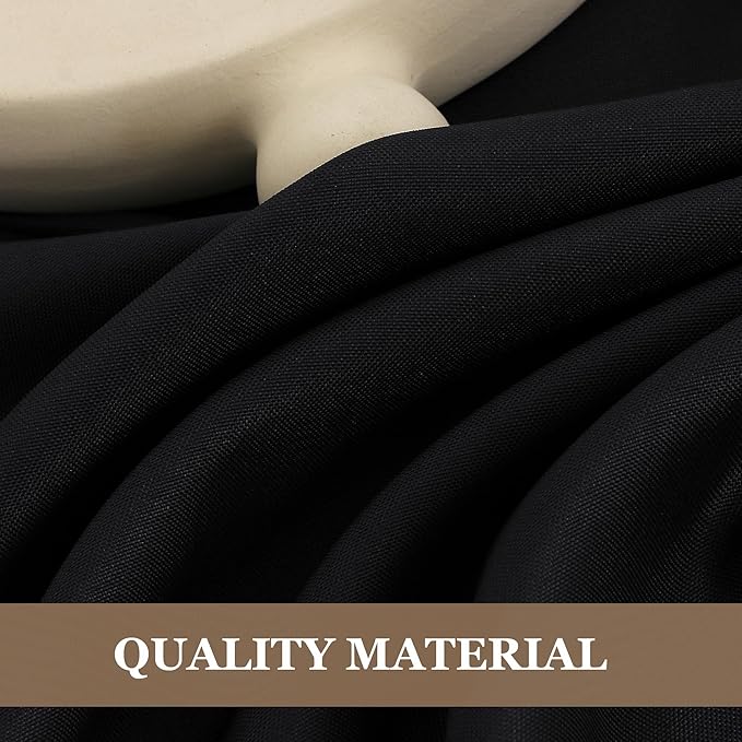 Fitable 6 Pack Black Tablecloths for Round Tables - 108 Inches in Diameter - Stain Resistant and Washable Table Clothes, Polyester Fabric Table Covers for Wedding, Party, Banquet, Formal Events