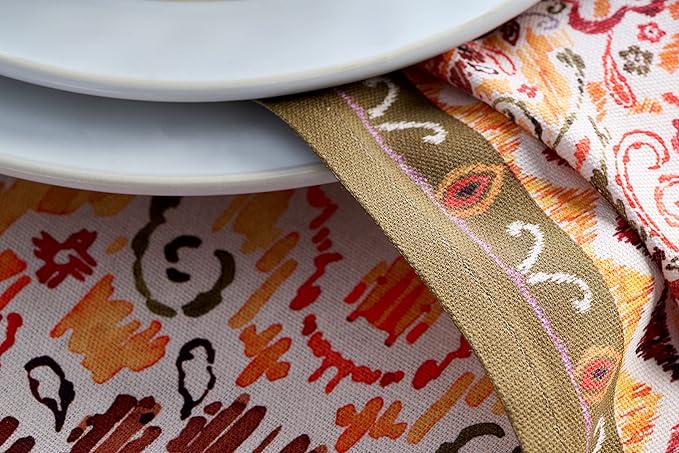 Maison d' Hermine Cloth Napkins Set of 4 100% Cotton for Thanksgiving Christmas Decorations Everyday Reusable Square Fall Napkins Cloth Washable Dinner Party (Damask, 20"x20")