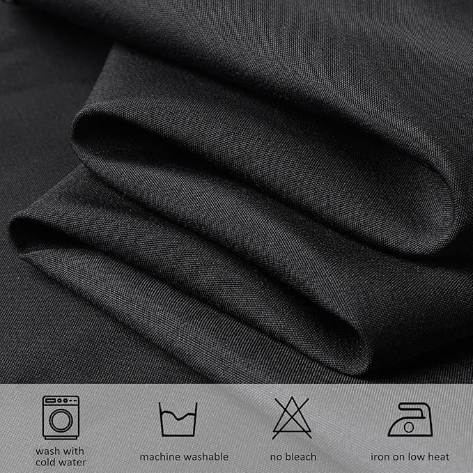 8 Pack Black Tablecloths 60x126 Inch Table Cloths for 8 Foot Rectangle Tables, Wrinkle Resistant Washable Rectangular Fabric Table Cover for Dining Wedding Banquet Camping Party