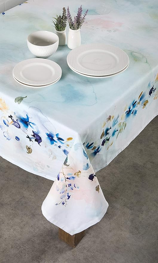 Maison d' Hermine Table Cloth Rectangle Table 100% Cotton 70 x 90 Inches Tablecloth Reusable Decorative for Dining Room Farmhouse Home Valentines Day Decorations Spring Summer - Lazy Summer Days