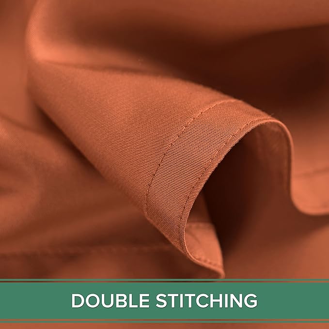 Pure Bamboo King Sheets, Genuine 100% Organic Viscose Derived from Bamboo Bed Sheet Set, Luxuriously Soft & Cooling, Double Stitching, 2 Year Quality Promise (King, Terracotta)
