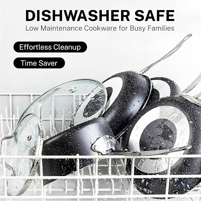 Granitestone True 20 Pc Pots and Pans Set Non Stick Cookware Set with Deep Square Pan and Bakeware Set, Non Toxic PFOA PFOS Free, Oven & Dishwasher Safe, No Cheater Pieces