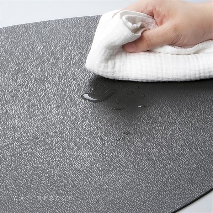 Placemat Table Mat Tableware Pad PU Leather Waterproof Heat Insulation Non-Slip Placemat Soft Black Brown Washable Bowl Coaster(Brown)