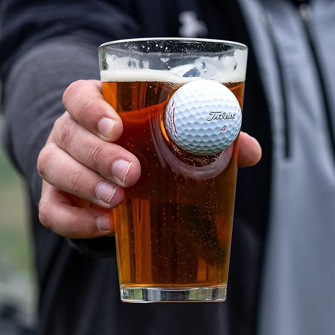 BenShot Golf Ball Pint Glass - 16oz | Made in the USA [Set of 2]