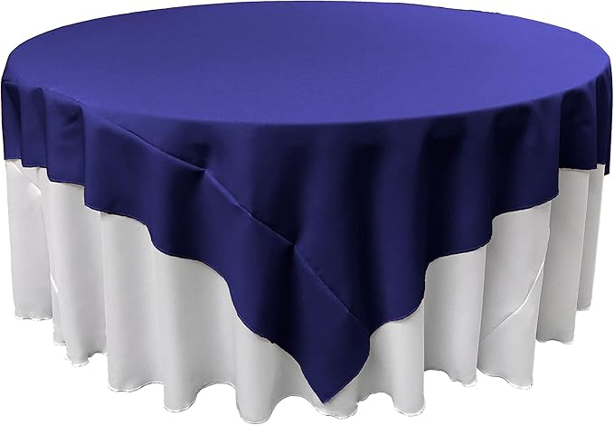 LA Linen Polyester Poplin Washable Square Tablecloth, Stain and Wrinkle Resistant Table Cover 90x90, Dinning, Kitchen, Party, Holiday 90 by 90-Inch, Royal Blue, TCpop90x90_RoyalP50